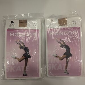 New Mondor Large Footless Tights - 2 Pair, Caramel Color